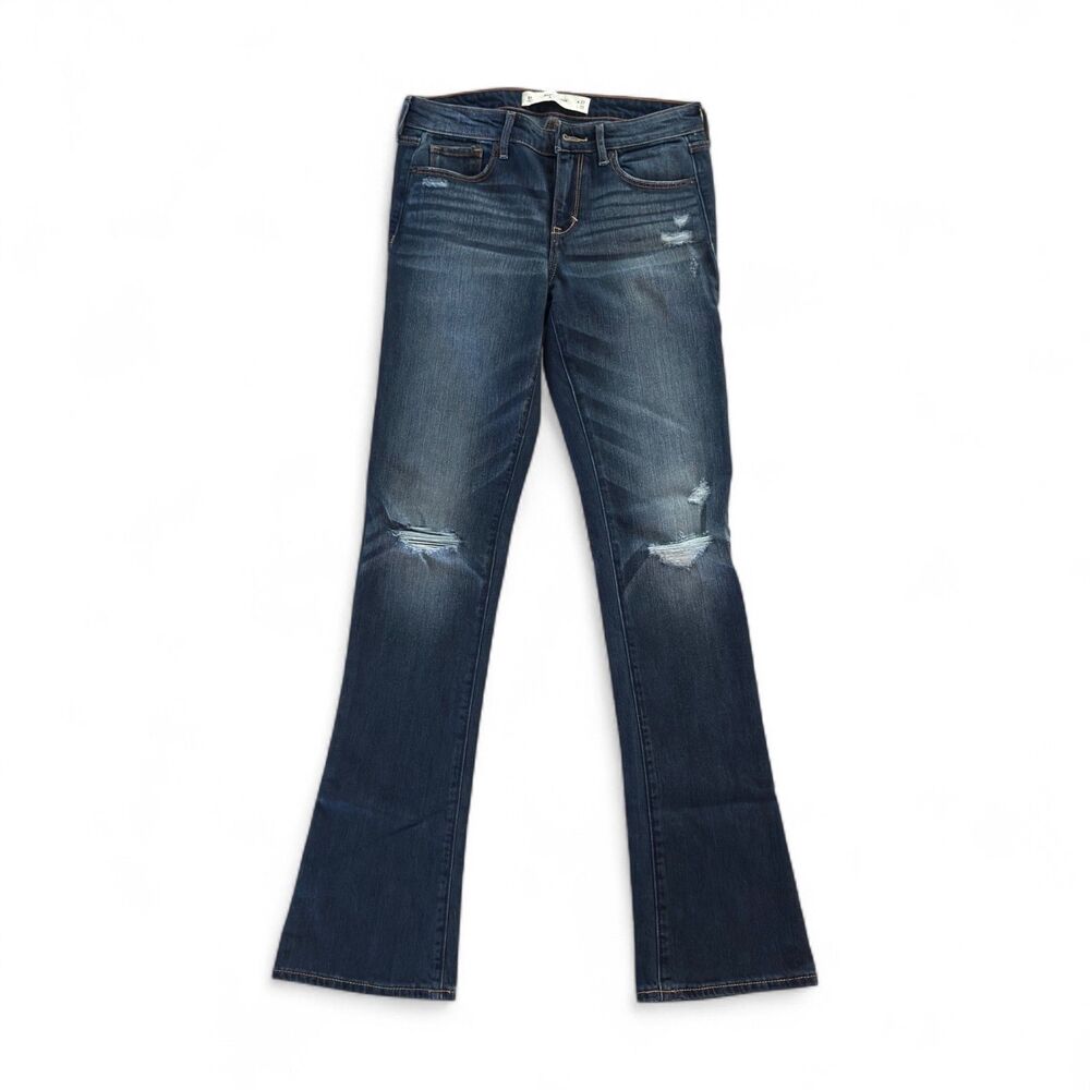 Abercrombie & Fitch Women’s Jeans 4R 27x33 Blue Distressed Bootcut Straight Leg
